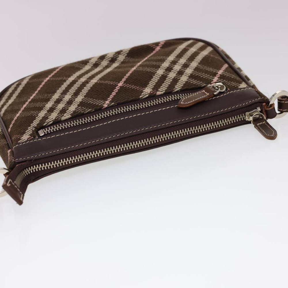 BURBERRY Nova Check Blue Label Shoulder Bag Canvas Brown Auth 40095 - Picture 6 of 16